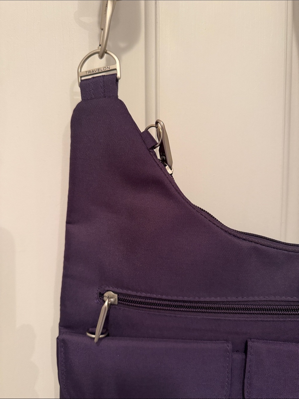 Travelon Purple Crossbody Shoulder Bag - Women's Everyday Travel Tote - Picture 2 of 5